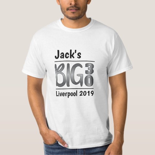Personalized Male 30th Birthday T_Shirt