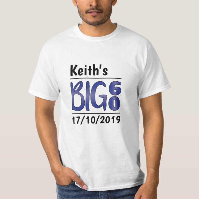 Personalized Male 60th Birthday T-Shirt (Front)