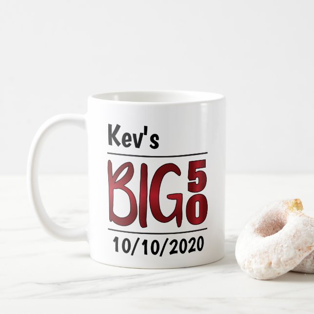 Personalized Male "Big 50" Mug (With Donut)