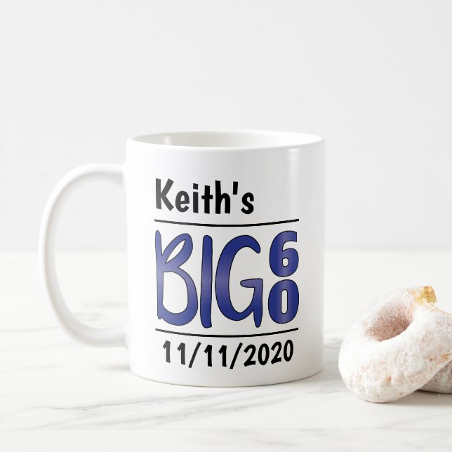 Personalized Male "Big 60" Mug (With Donut)