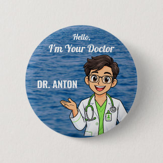 Personalized Male Doctor Name Button
