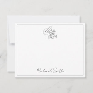 Personalized Male Piano Player - Pianist Music     Note Card