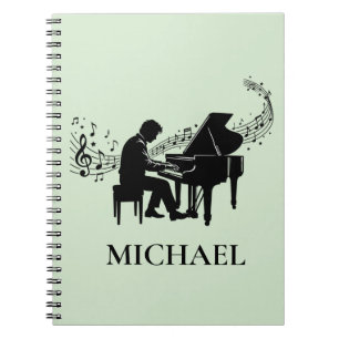 Personalized Male Piano Player - Pianist Music Notebook