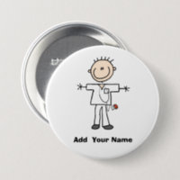 Nurse Hat & Stripes Personalized Badge, Add your name and