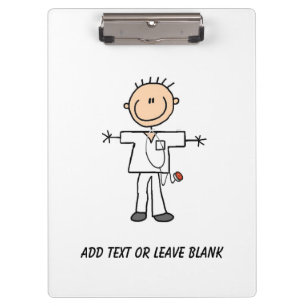 Personalized Male Stick Figure Nurse Clipboard