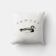 Personalized Mallard Duck Throw Pillow