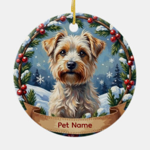 Personalized Maltese Christmas Ceramic Ornament