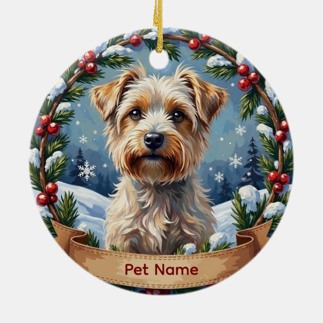 Personalized Maltese Christmas Ceramic Ornament (Back)