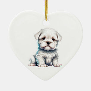 Personalized Maltese Puppy Ceramic Ornament