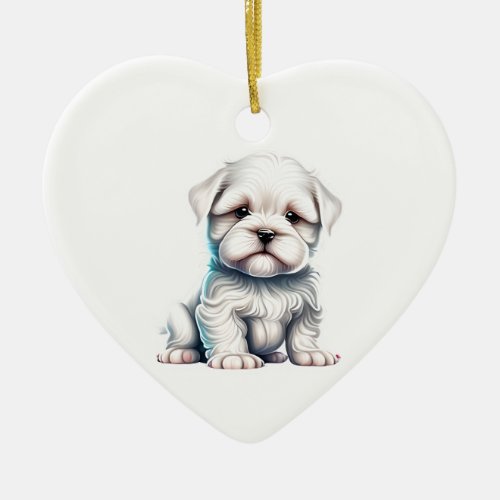 Personalized  Maltese Puppy Ceramic Ornament