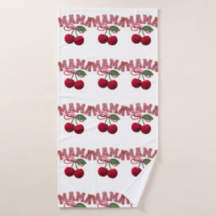 Personalized “Mama” Cherry Print – Funny Kitchen T Bath Towel Set
