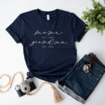 Personalized Mama/Grandma Cute Calligraphy Shirt