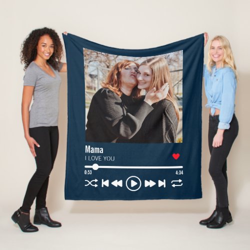 Personalized Mama I Love You Mothers Day Fleece Blanket