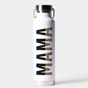 Personalized Mama Leopard Typography Mom Gifts Water Bottle