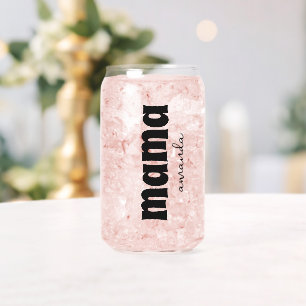 Personalized Mama Mom Name Can Glass