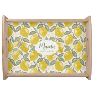 Personalized Mama Peony Serving Tray Custom Name