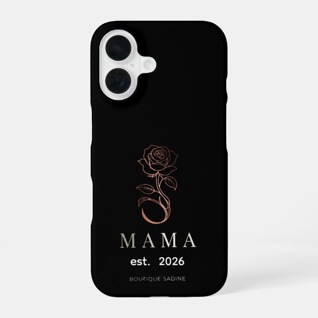 Personalized MAMA Rose Black iPhone Case (Back)