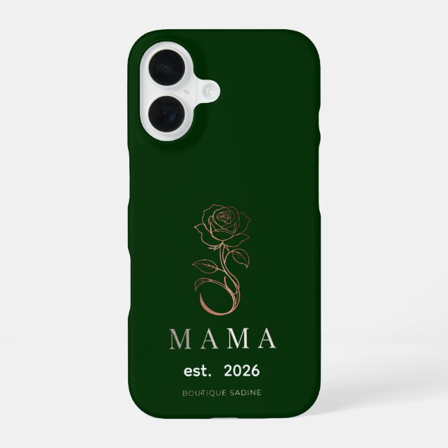 Personalized MAMA Rose Dark Forest Gre iPhone Case (Back)