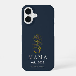 Personalized MAMA Rose Navy iPhone Case