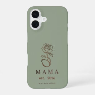 Personalized MAMA Rose Sage Green iPhone Case