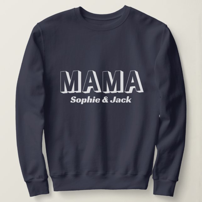 Personalized Mama Sweatshirt with Kid Names (Design Front)