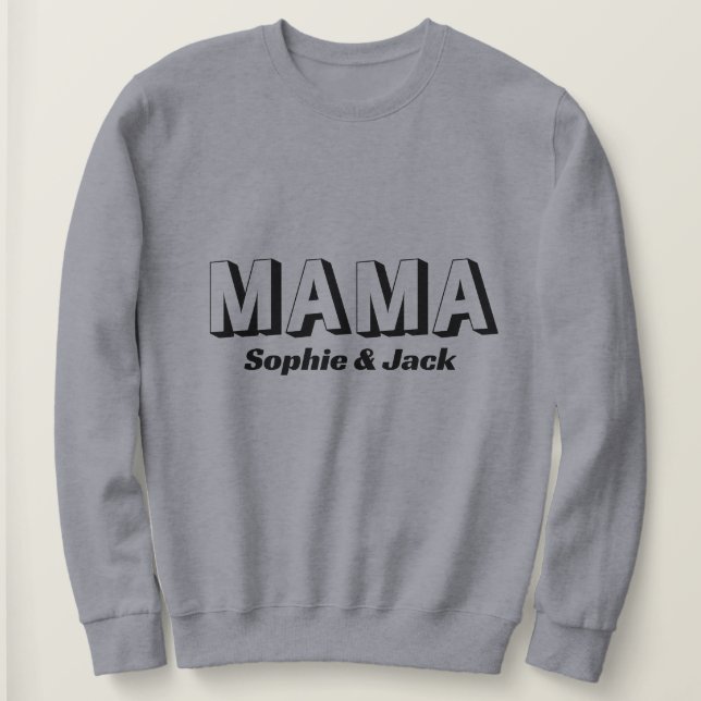 Personalized Mama Sweatshirt with Kid Names (Design Front)