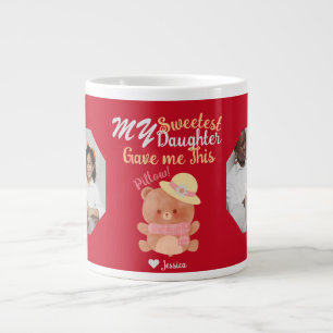 Personalized Mama & Sweetest Daughter Names Photo  Giant Coffee Mug
