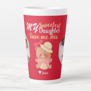 Personalized Mama & Sweetest Daughter Names Photo Latte Mug