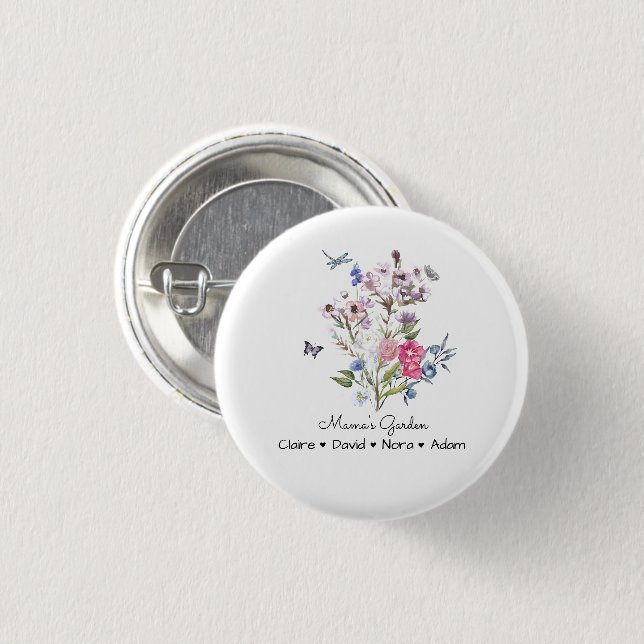 Personalized Mama's Garden Button (Front & Back)