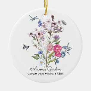 Personalized Mama's Garden Ceramic Ornament