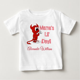 Personalized Mama's Lil' Devil Halloween Baby T-Shirt