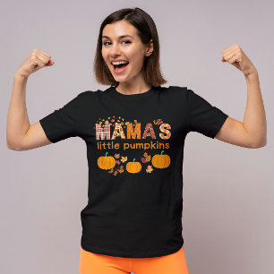 Personalized Mama's Little Pumpkins Cute Fall Mom T-Shirt