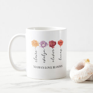 Personalized Mama's Love Blooms Birth Month Flower Coffee Mug