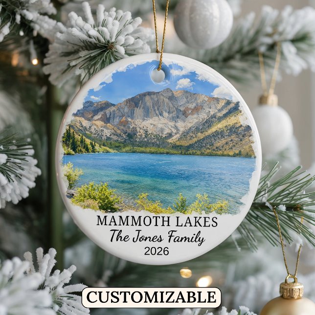 Personalized Mammoth Lakes Ornament, California Ceramic Ornament (Creator Uploaded)