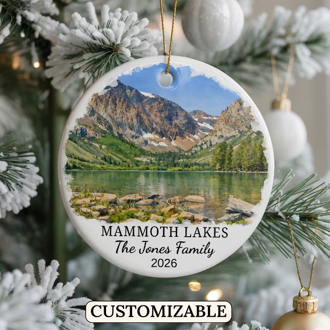 Personalized Mammoth Lakes Ornament, California Ceramic Ornament (Creator Uploaded)