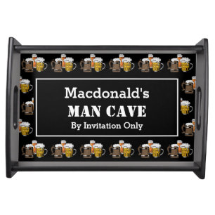 Personalized MAN CAVE Beers Serving Tray