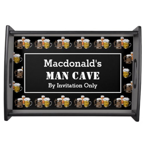 Personalized MAN CAVE Beers Serving Tray