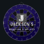 Personalized Man Cave Custom Bar Name Dart Board<br><div class="desc">Faux wooden background with monogram and family name in center of the board. Other colors available in the shop. This fun template lets you create your own personalized man cave "your name" whiskey or bbq backyard bar dart board sign. Unique fun gift</div>