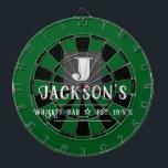 Personalized Man Cave Custom Bar Name Dart Board<br><div class="desc">Faux wooden background with monogram and family name in center of the board. Other colors available in the shop. This fun template lets you create your own personalized man cave "your name" whiskey or bbq backyard bar dart board sign. Unique fun gift</div>