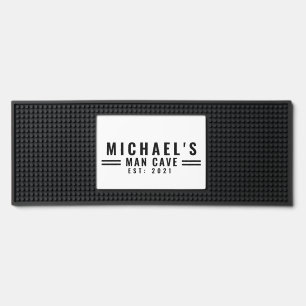 Personalized Man Cave Garage Basement Bar Bar Mat