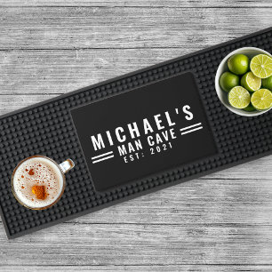 Personalized Man Cave Garage Basement Bar Mat