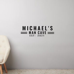 Personalized Man Cave Garage Basement Bar Wall Decal