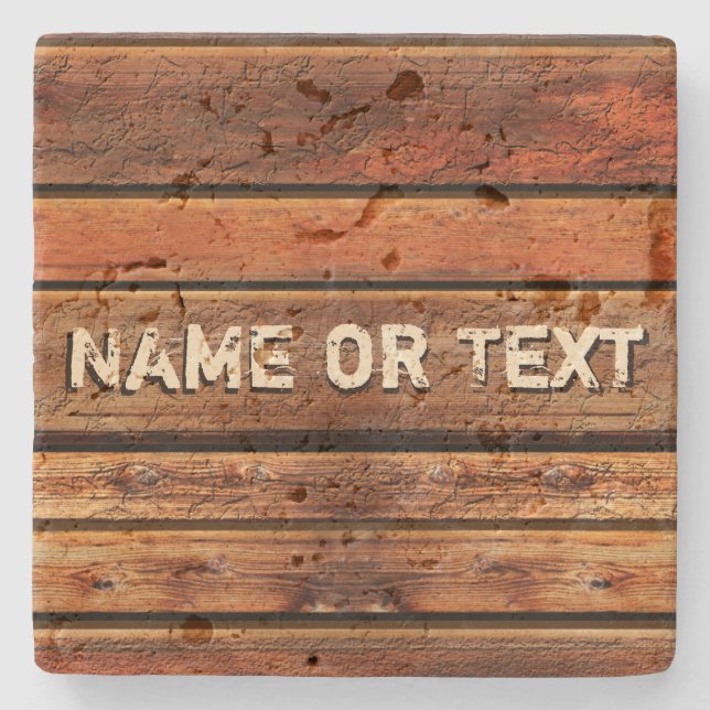 Personalized Man Cave Rustic Coasters (Front)
