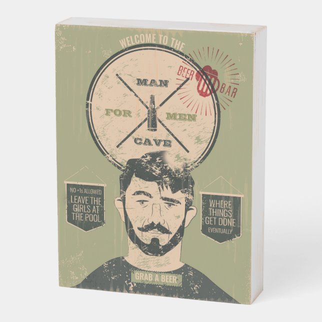 Personalized Man Cave Sign (Angled Vertical)