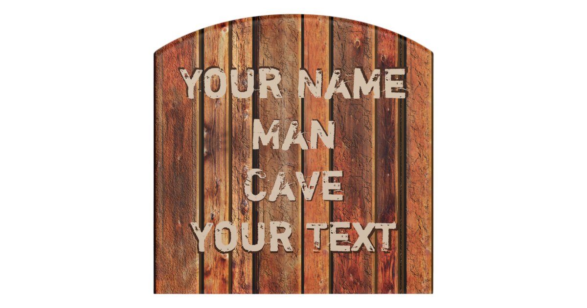 Personalized Man Cave Signs Cool Rustic Wood Look Zazzle Com