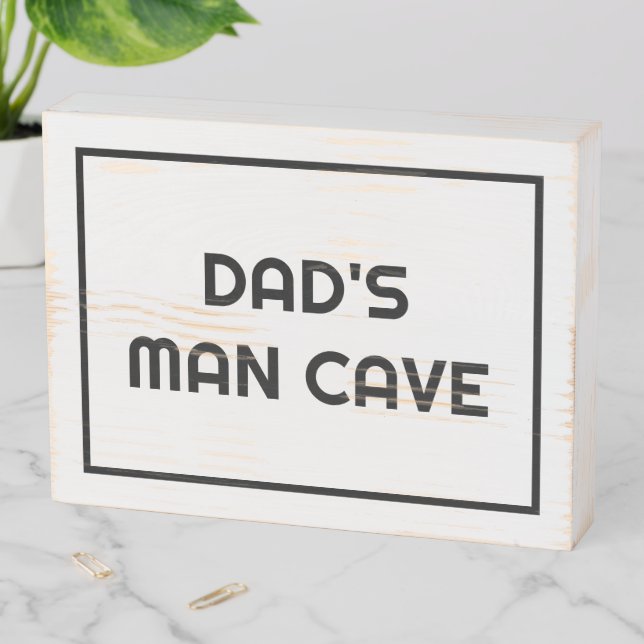 Personalized Man Cave Wooden Box Sign (In Situ Horizontal)