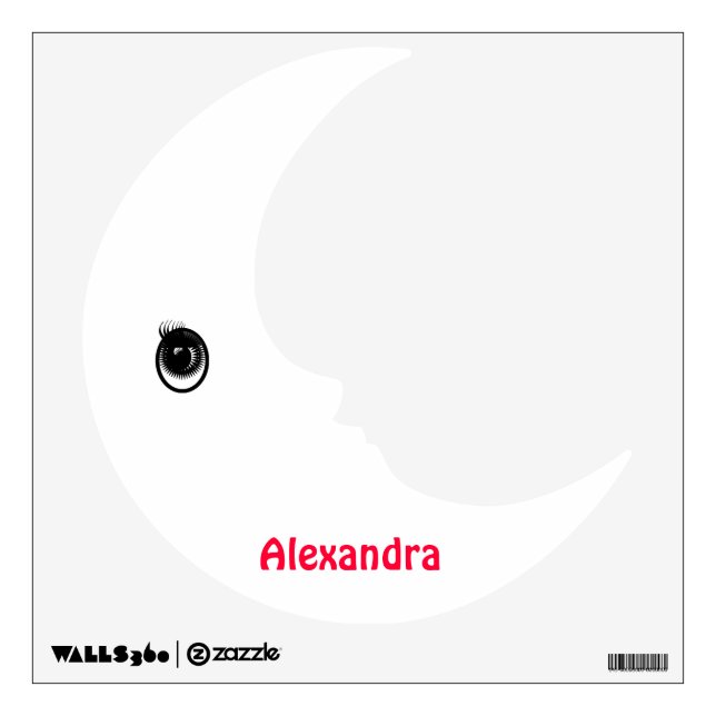 Personalized Man In the Moon Pink Text Wall Decal (Front)