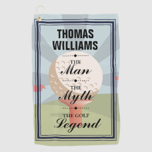 Personalized Man Myth Legend Classic Golf Towel
