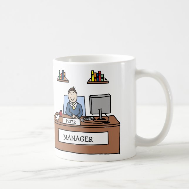 Personalized "Manager" cartoon mug (Right)