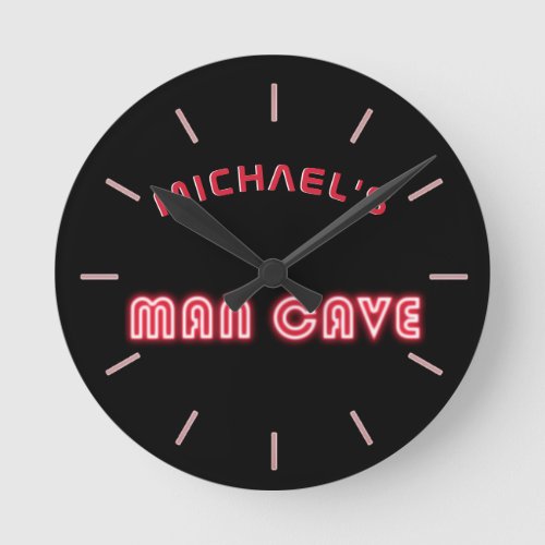 Personalized Mancave Bar Den Men Only Neon Clock